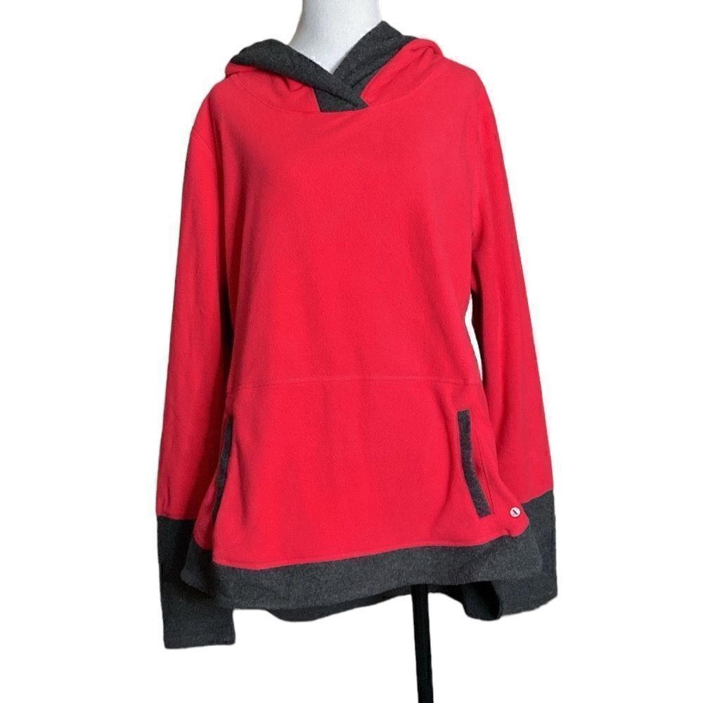 Xersion Sweater pink Gray Fleece Hoodie Fleece Pullover Sweatshirt